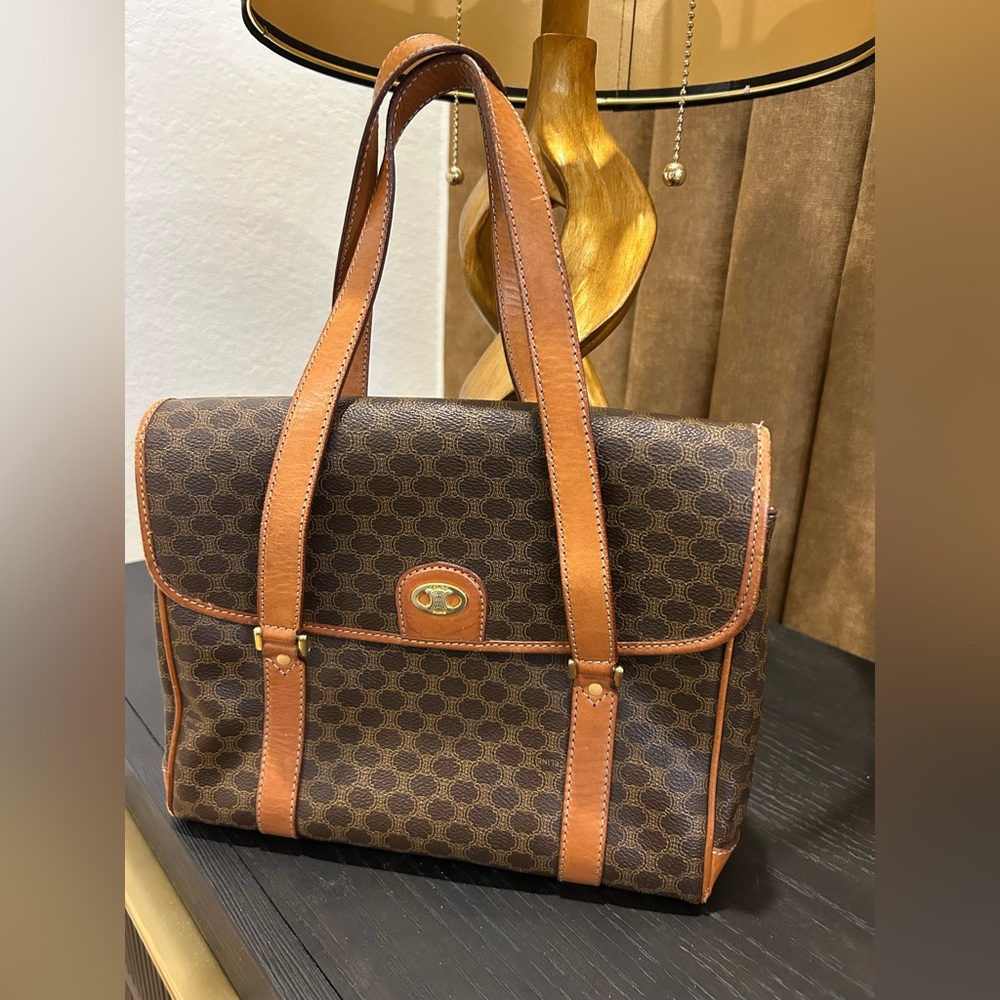 Authentic vintage Celine Triomphe Macadam handbag